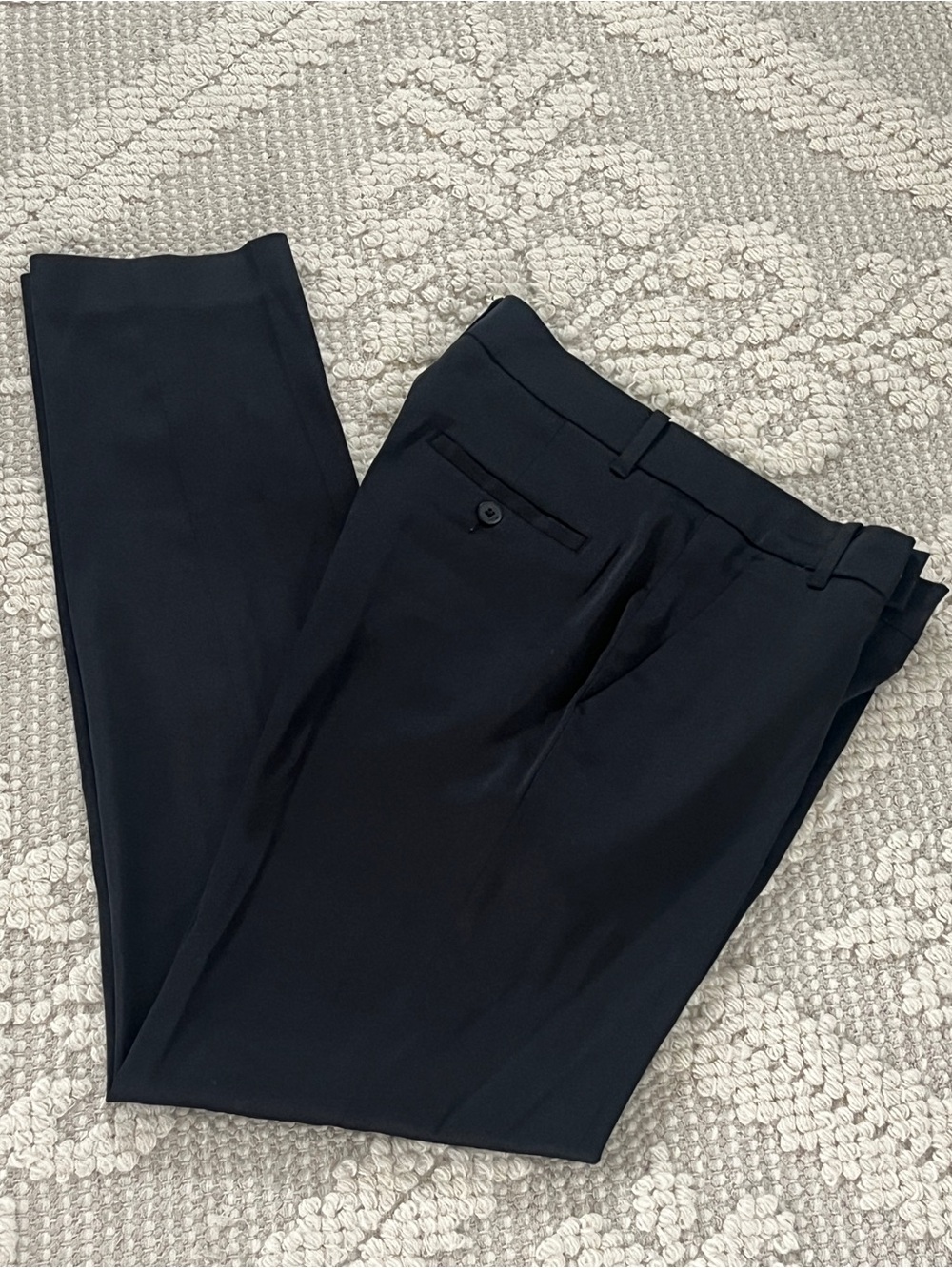 Boys Calvin Klein Flat-Front Black Dress Pant